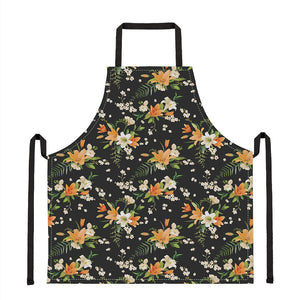 Spring Lily Flowers Pattern Print Apron