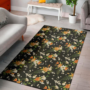 Spring Lily Flowers Pattern Print Area Rug