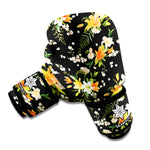 Spring Lily Flowers Pattern Print Boxing Gloves