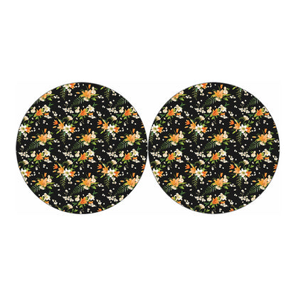 Spring Lily Flowers Pattern Print Car Coasters