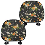 Spring Lily Flowers Pattern Print Car Headrest Covers