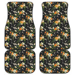 Spring Lily Flowers Pattern Print Front and Back Car Floor Mats