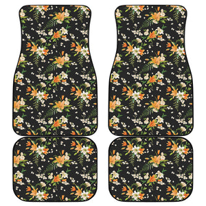 Spring Lily Flowers Pattern Print Front and Back Car Floor Mats