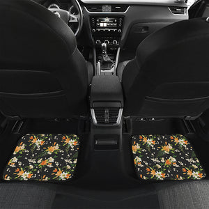 Spring Lily Flowers Pattern Print Front and Back Car Floor Mats