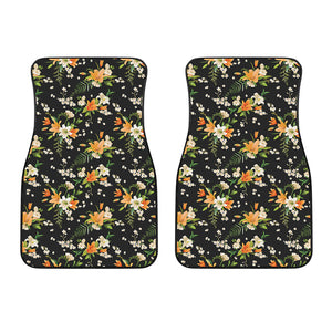 Spring Lily Flowers Pattern Print Front Car Floor Mats