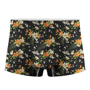 Spring Lily Flowers Pattern Print Men's Boxer Briefs