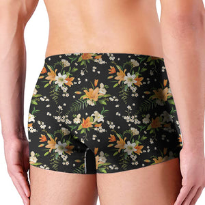 Spring Lily Flowers Pattern Print Men's Boxer Briefs