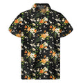Spring Lily Flowers Pattern Print Men's Short Sleeve Shirt