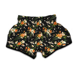 Spring Lily Flowers Pattern Print Muay Thai Boxing Shorts