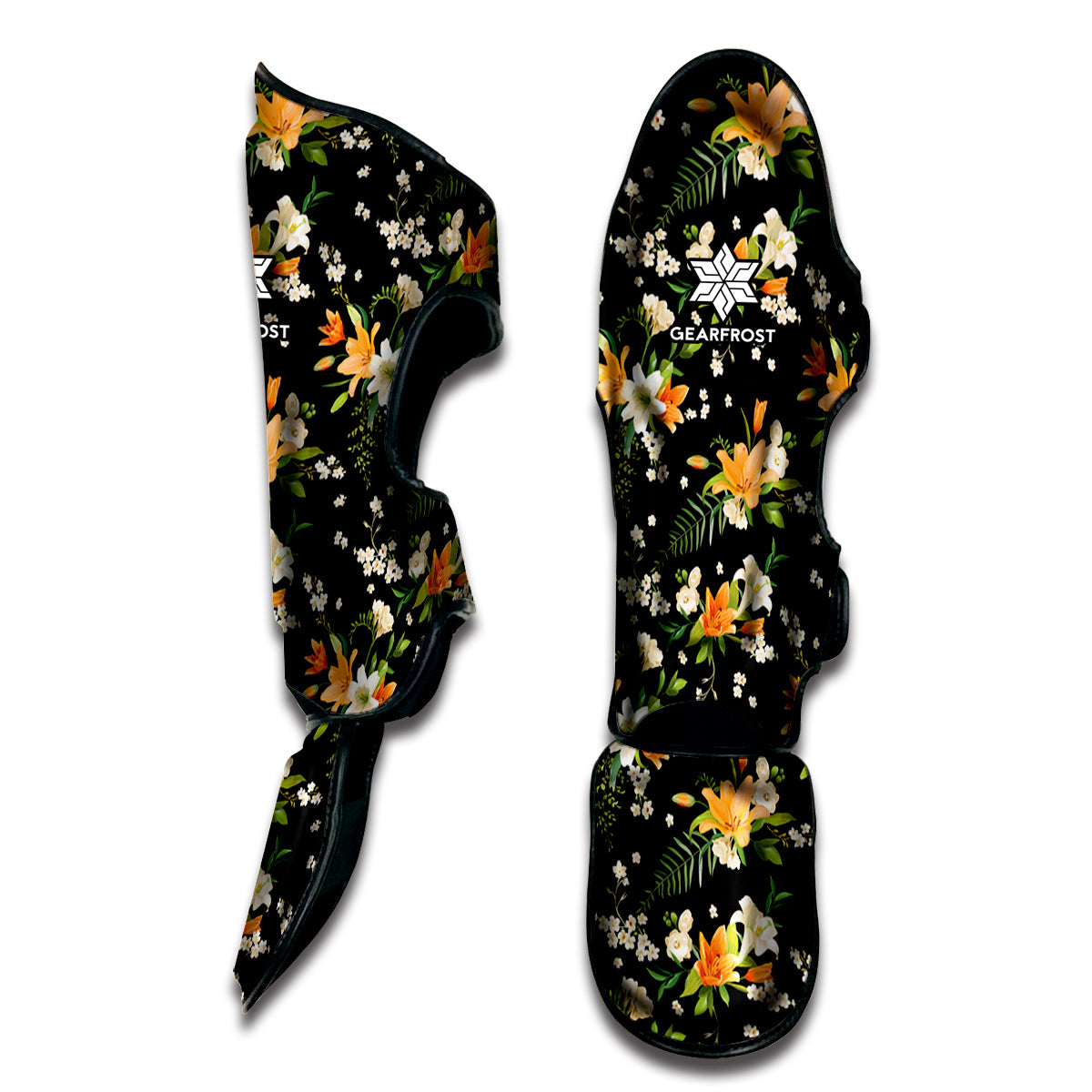 Spring Lily Flowers Pattern Print Muay Thai Shin Guard