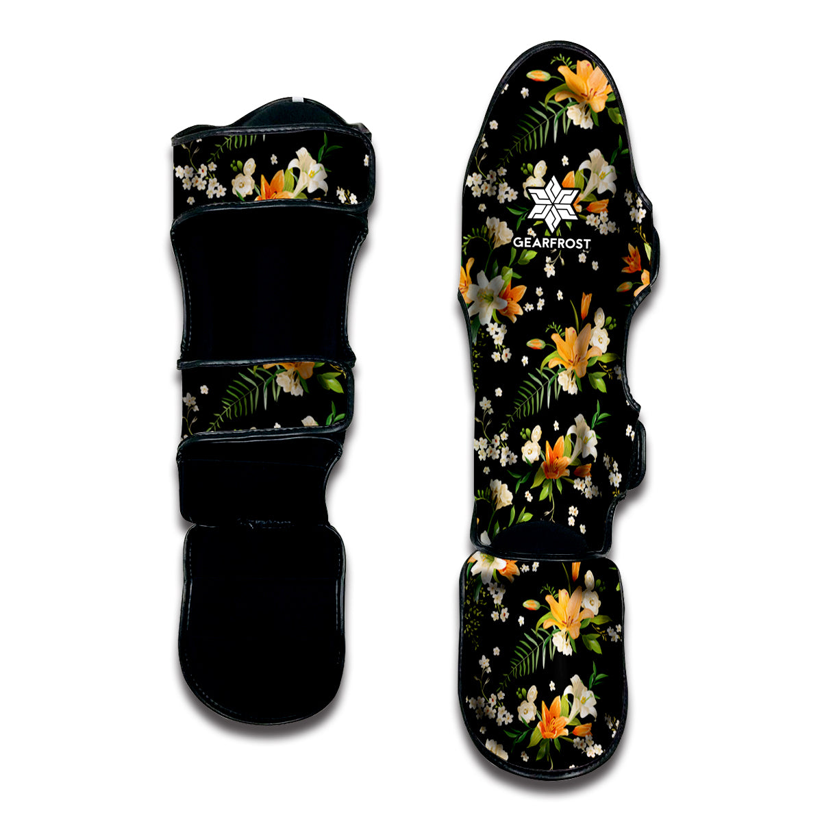 Spring Lily Flowers Pattern Print Muay Thai Shin Guard