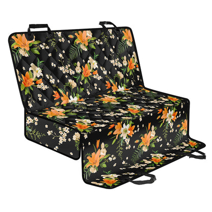 Spring Lily Flowers Pattern Print Pet Car Back Seat Cover