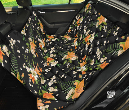Spring Lily Flowers Pattern Print Pet Car Back Seat Cover