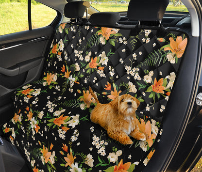 Spring Lily Flowers Pattern Print Pet Car Back Seat Cover