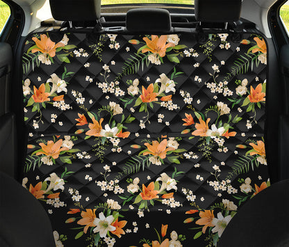 Spring Lily Flowers Pattern Print Pet Car Back Seat Cover