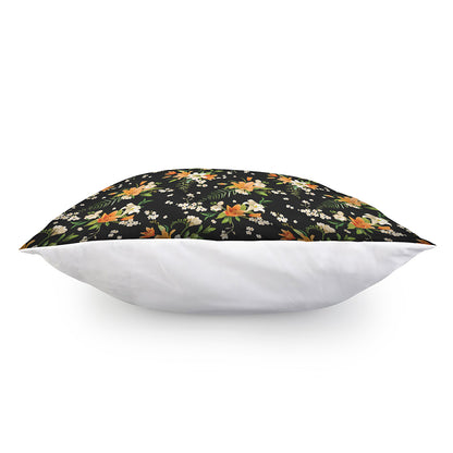Spring Lily Flowers Pattern Print Pillow Cover