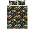 Spring Lily Flowers Pattern Print Quilt Bed Set