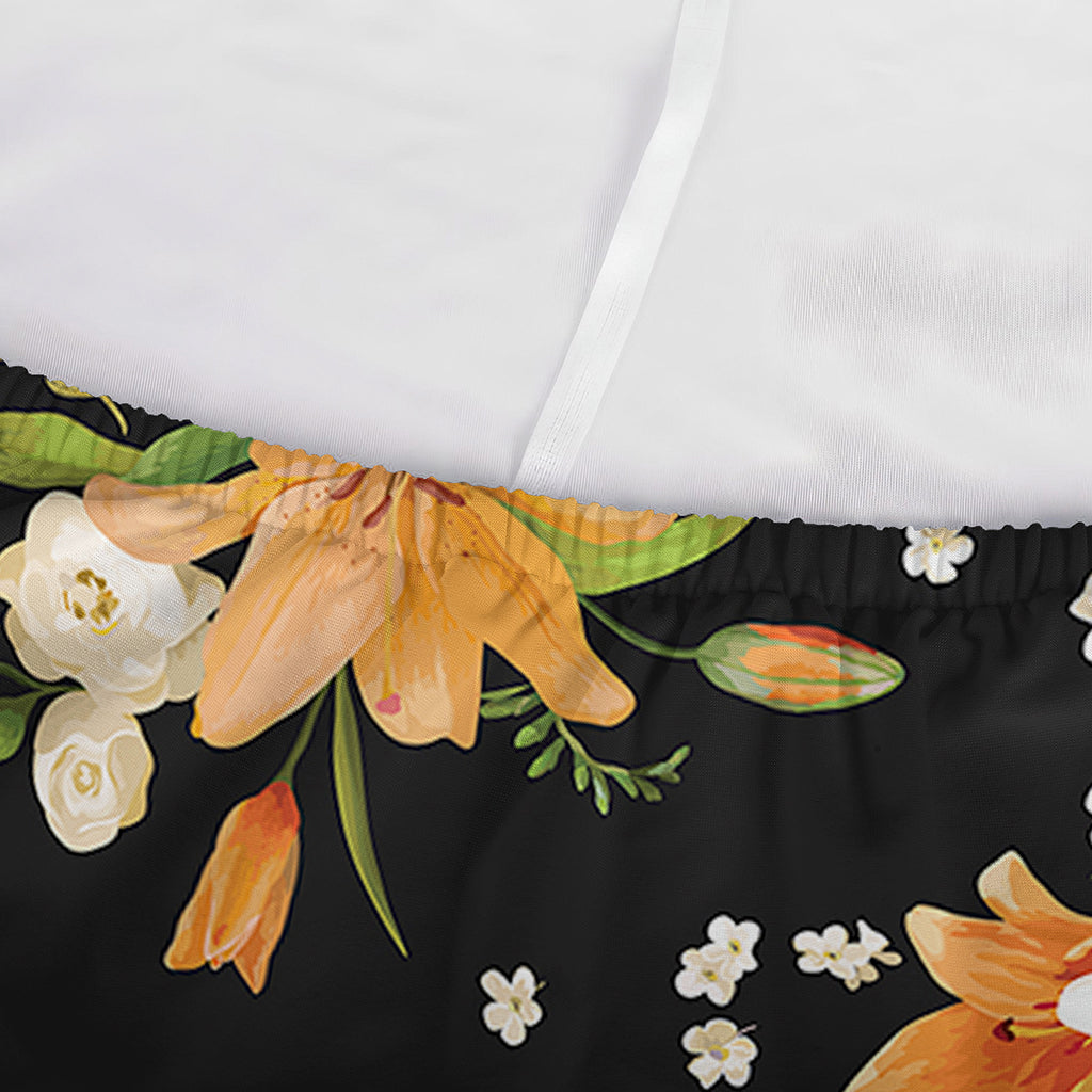Spring Lily Flowers Pattern Print Sofa Cover