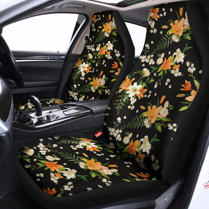 Spring Lily Flowers Pattern Print Universal Fit Car Seat Covers