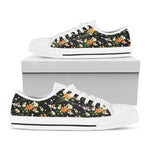 Spring Lily Flowers Pattern Print White Low Top Shoes
