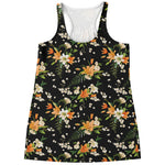Spring Lily Flowers Pattern Print Women's Racerback Tank Top
