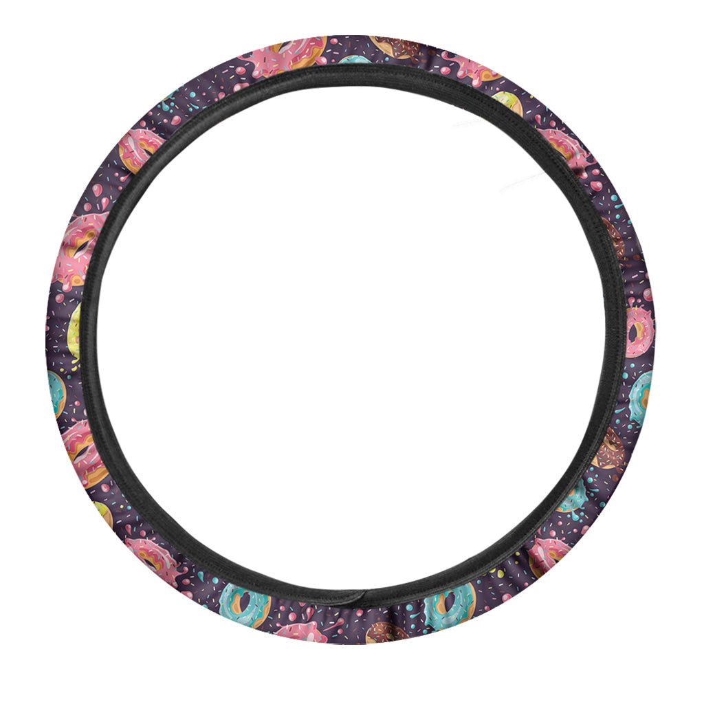 Sprinkles Donut Pattern Print Car Steering Wheel Cover