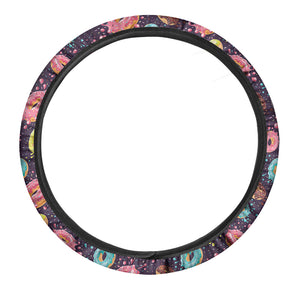 Sprinkles Donut Pattern Print Car Steering Wheel Cover