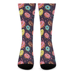 Sprinkles Donut Pattern Print Crew Socks