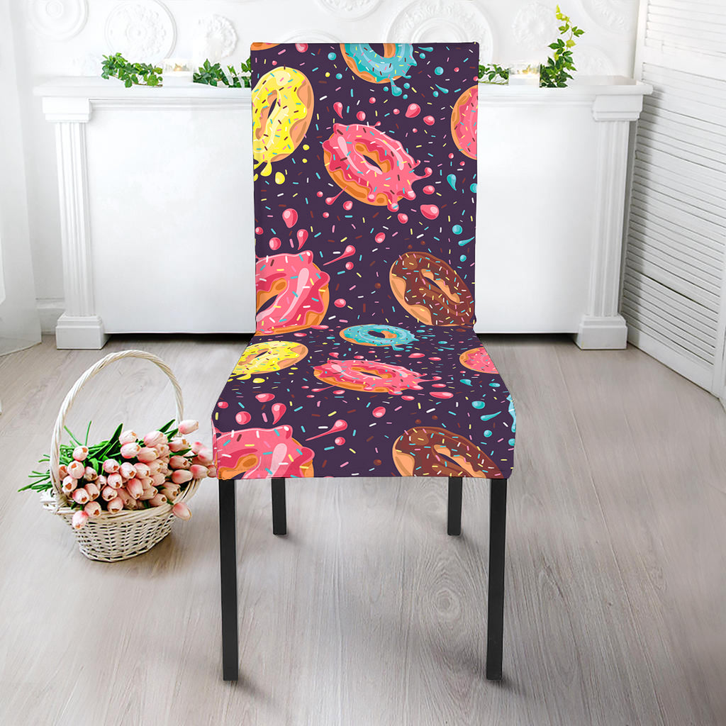 Sprinkles Donut Pattern Print Dining Chair Slipcover