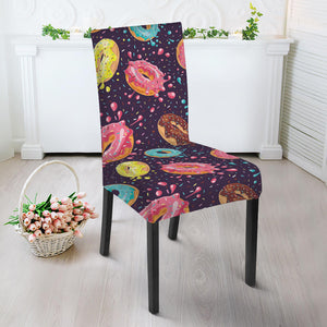 Sprinkles Donut Pattern Print Dining Chair Slipcover