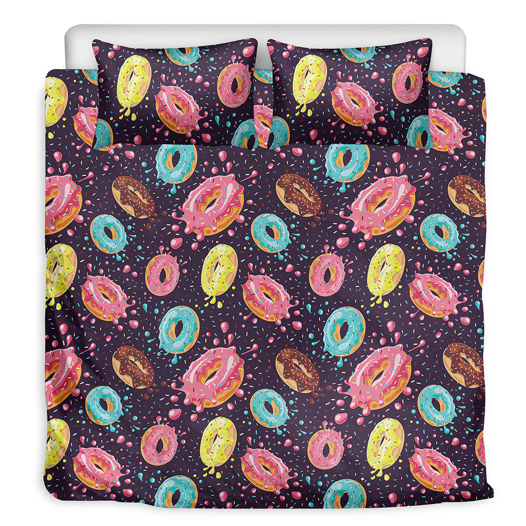 Sprinkles Donut Pattern Print Duvet Cover Bedding Set