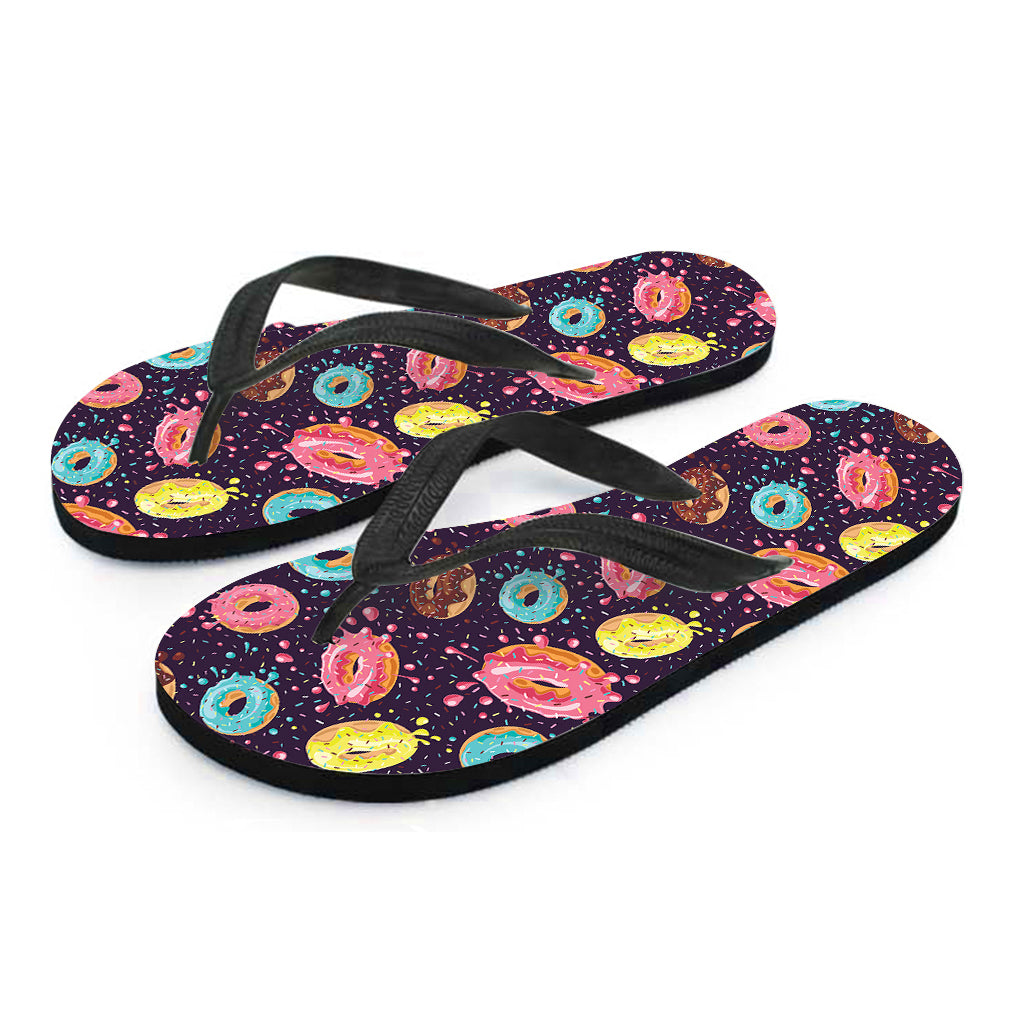 Sprinkles Donut Pattern Print Flip Flops