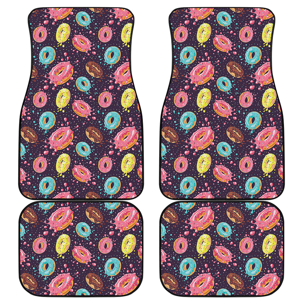 Sprinkles Donut Pattern Print Front and Back Car Floor Mats