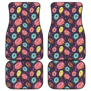 Sprinkles Donut Pattern Print Front and Back Car Floor Mats