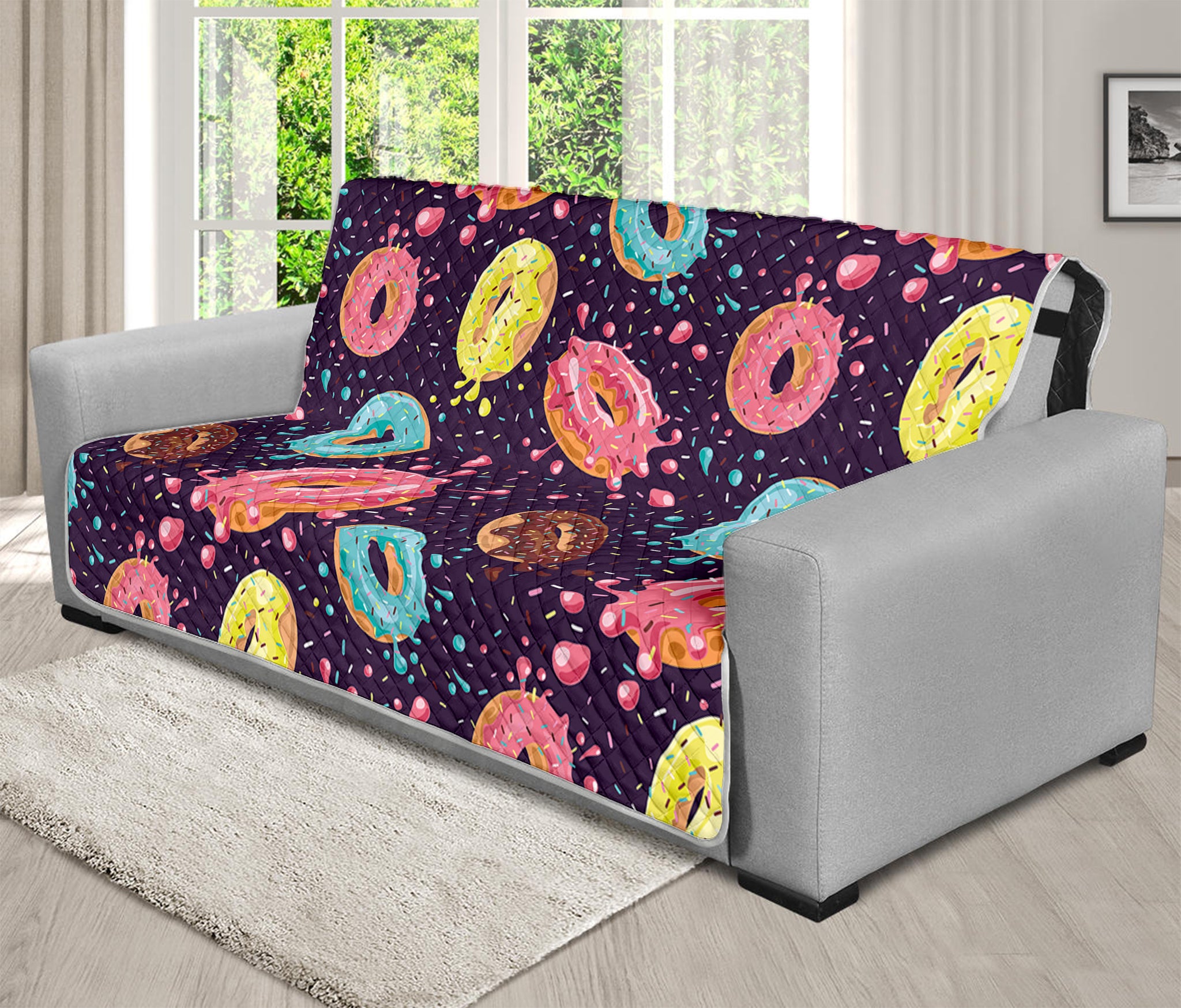 Sprinkles Donut Pattern Print Futon Protector