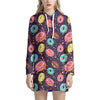 Sprinkles Donut Pattern Print Hoodie Dress