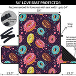 Sprinkles Donut Pattern Print Loveseat Protector