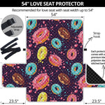 Sprinkles Donut Pattern Print Loveseat Protector