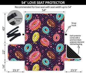 Sprinkles Donut Pattern Print Loveseat Protector