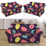 Sprinkles Donut Pattern Print Loveseat Slipcover