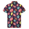 Sprinkles Donut Pattern Print Men's Short Sleeve Shirt