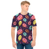 Sprinkles Donut Pattern Print Men's T-Shirt