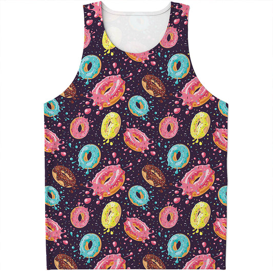 Sprinkles Donut Pattern Print Men's Tank Top