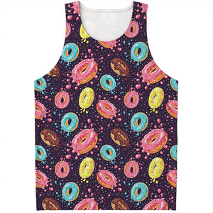 Sprinkles Donut Pattern Print Men's Tank Top