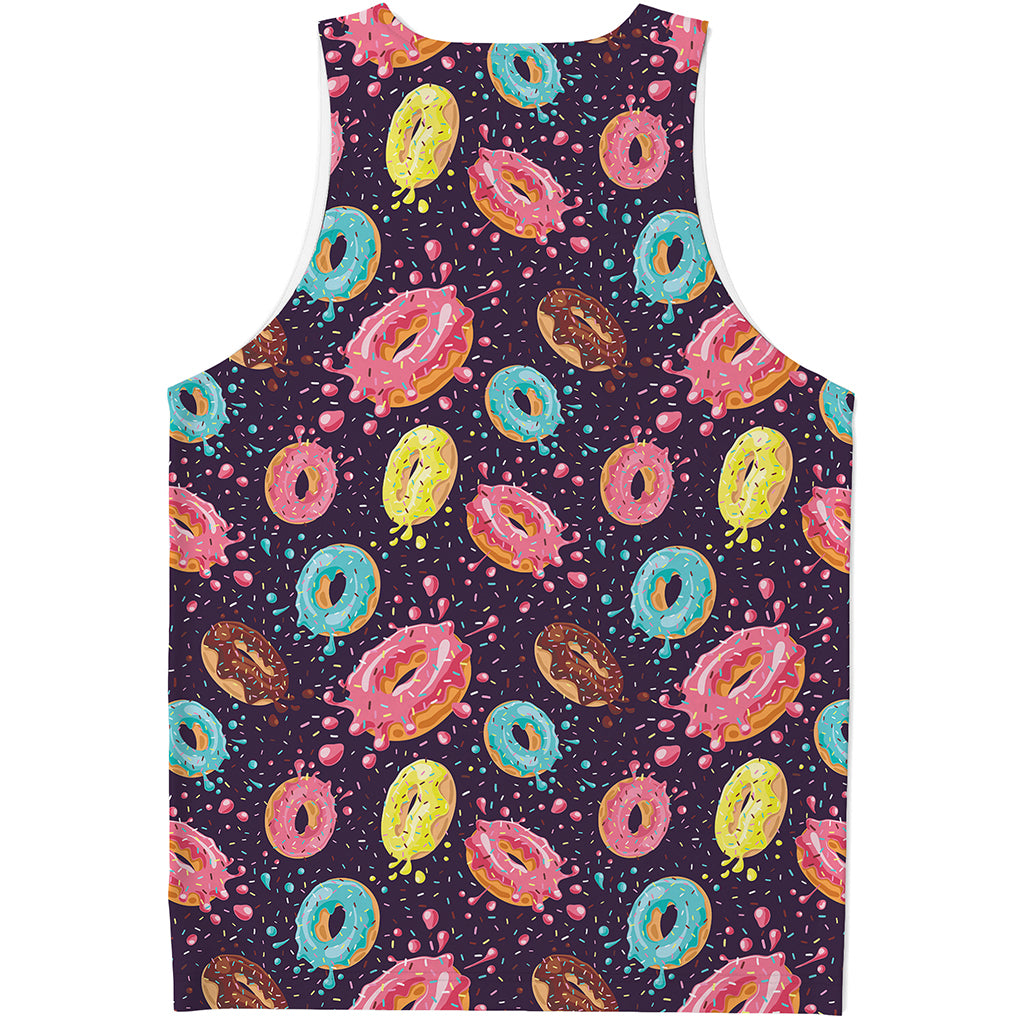 Sprinkles Donut Pattern Print Men's Tank Top