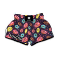 Sprinkles Donut Pattern Print Muay Thai Boxing Shorts