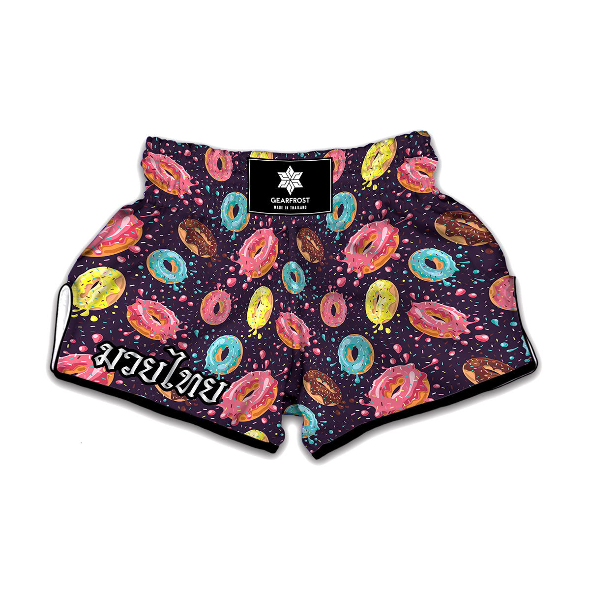Sprinkles Donut Pattern Print Muay Thai Boxing Shorts