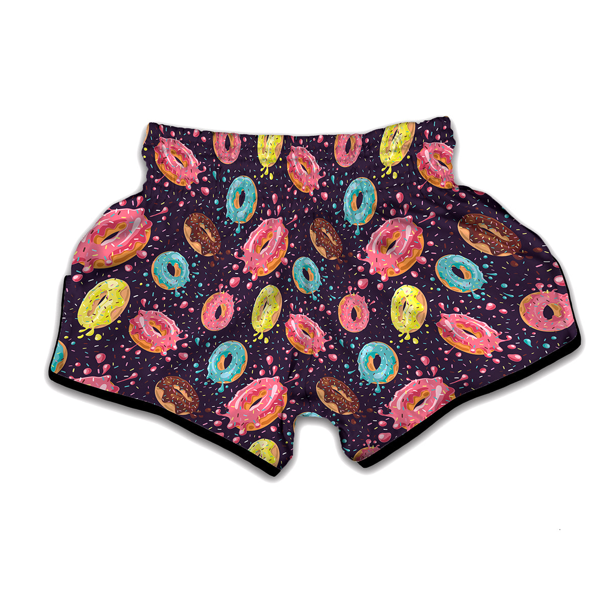 Sprinkles Donut Pattern Print Muay Thai Boxing Shorts