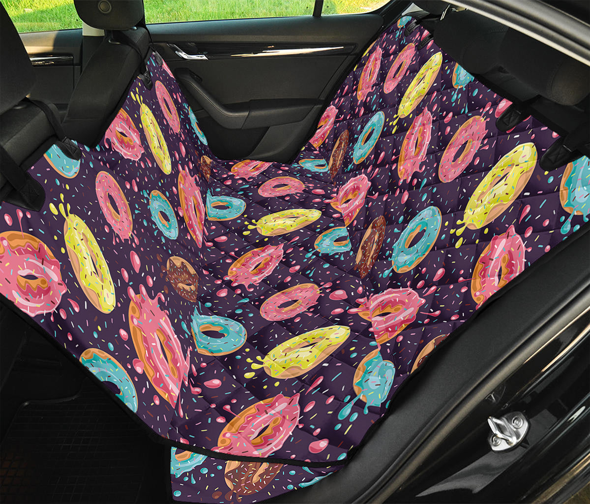 Sprinkles Donut Pattern Print Pet Car Back Seat Cover