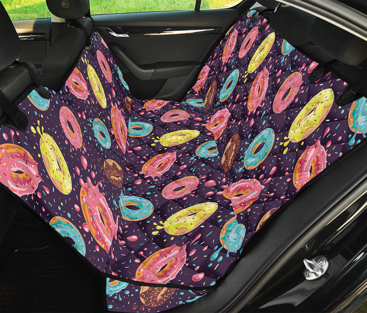 Sprinkles Donut Pattern Print Pet Car Back Seat Cover